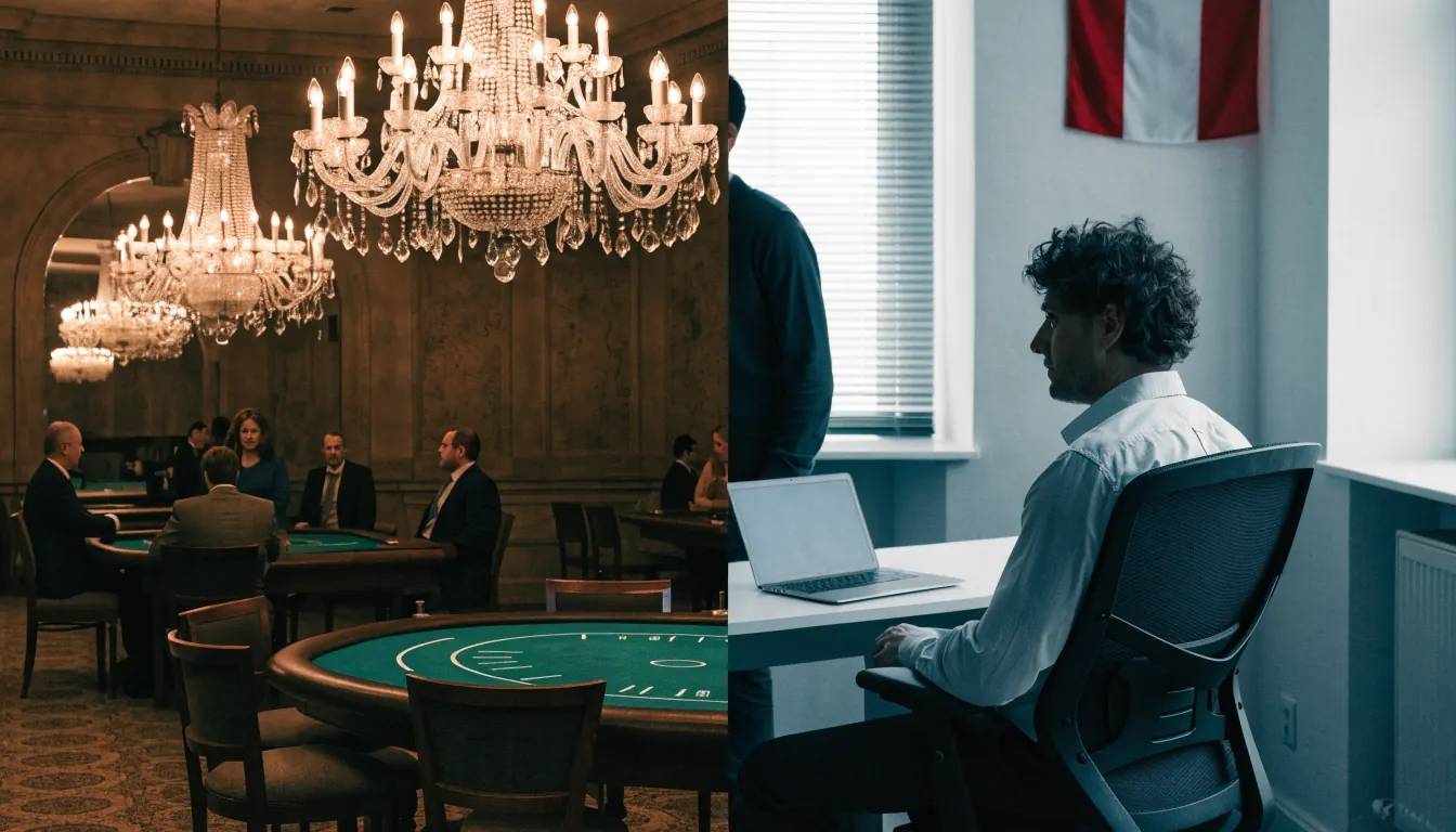 Foto von traditionellem Casino und modernem Home‑Office